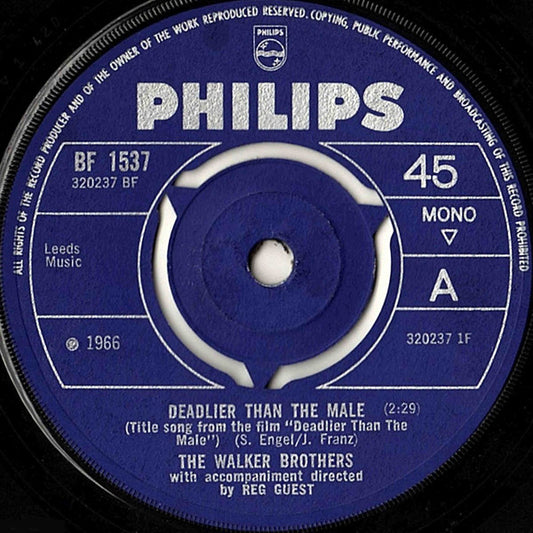 The Walker Brothers - Deadlier Than The Male (7", Single, Mono)