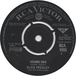 Elvis Presley With The Jordanaires - Hound Dog / Blue Suede Shoes (7", Single, RE)