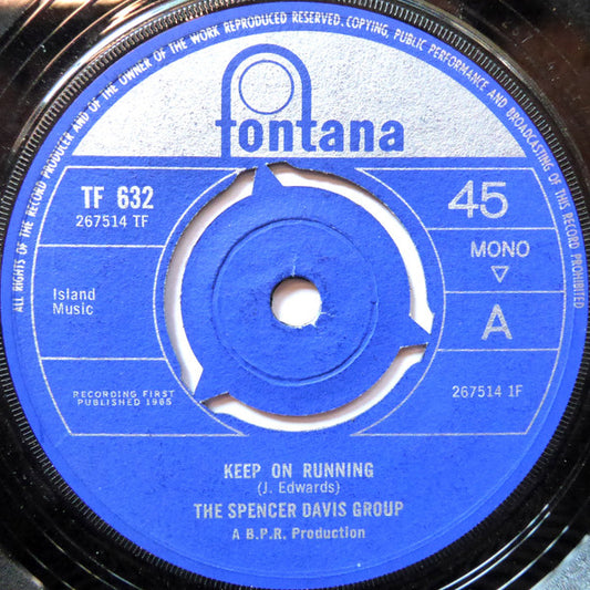 The Spencer Davis Group - Keep On Running (7", Single, Mono, 3 P)