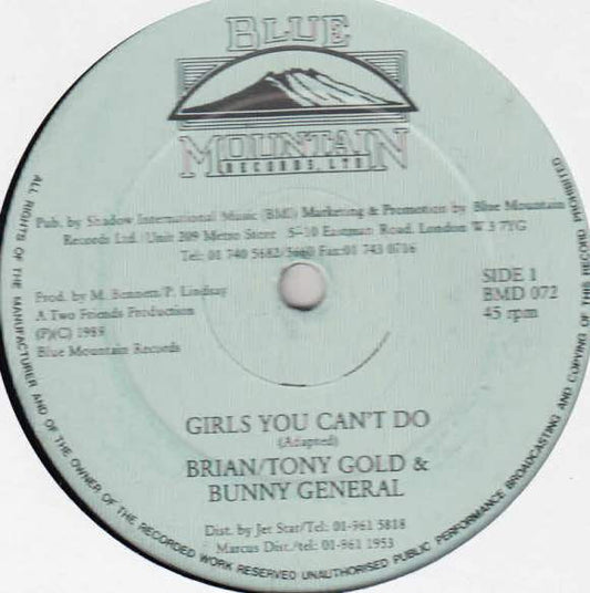 Brian/Tony Gold* & Bunny General / Lady English & Miss Linda - Girls You Can't Do / Guys You Can't Do (12")