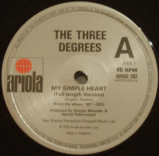 The Three Degrees - My Simple Heart / Hot Summer Night (12")