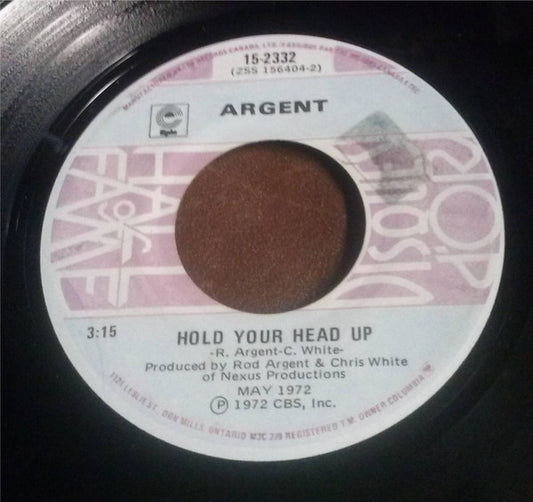 Argent - Hold Your Head Up / God Gave Rock And Roll To You (7", Single)