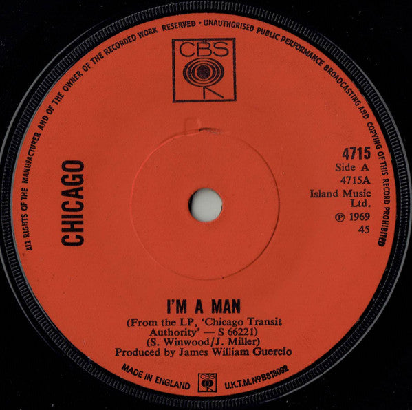 Chicago (2) - I'm A Man (7", Single, Sol)