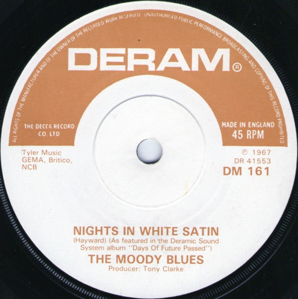 The Moody Blues - Nights In White Satin (7", Single, RE, Sol)