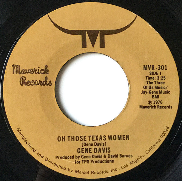 Gene Davis (3) - Oh Those Texas Women / She Says It With Love (7