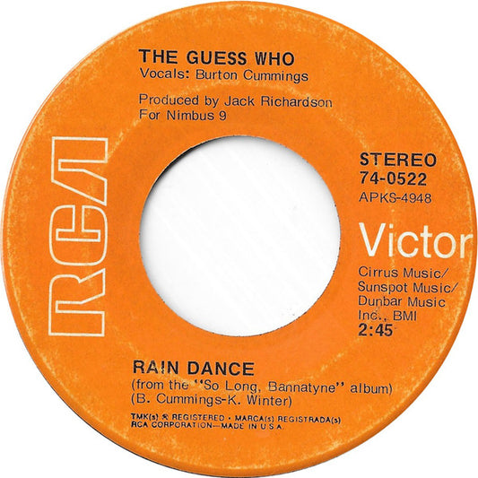 The Guess Who - Rain Dance  (7", Single)