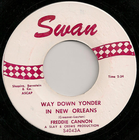 Freddie Cannon* - Way Down Yonder In New Orleans (7", Single, RE, RP)