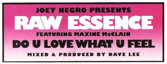 Joey Negro Presents Raw Essence Featuring Maxine McClain - Do U Love What U Feel (12")