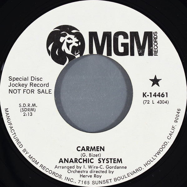 Anarchic System - Carmen / Marina (7", Single, Promo, Styrene)