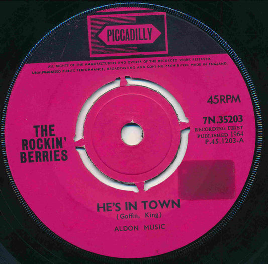 The Rockin' Berries - He's In Town (7", Single)