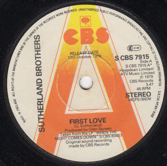 Sutherland Brothers - First Love (7", Promo)