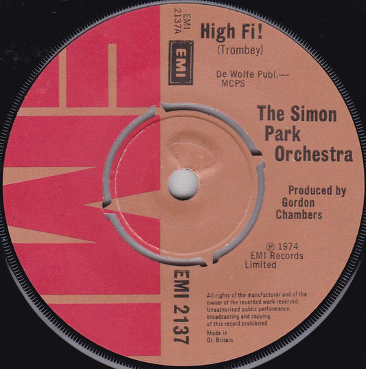 The Simon Park Orchestra - High Fi! / Wave Length (7", Single)