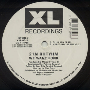 2 In Rhtyhm* - We Want Funk (12")