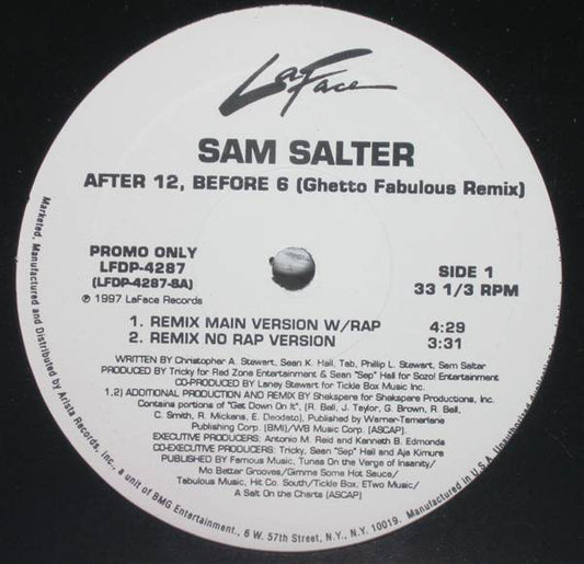 Sam Salter - After 12, Before 6 (Ghetto Fabulous Remix) (12", Promo)