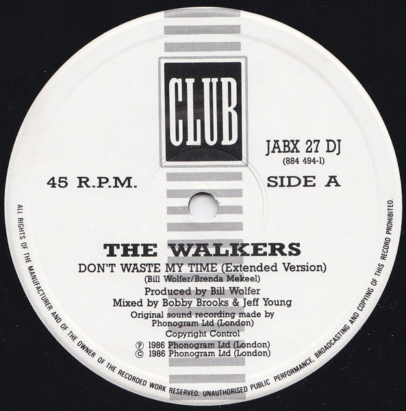 The Walkers - Don't Waste My Time (12", Promo)