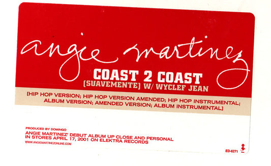 Angie Martinez W/ Wyclef Jean - Coast 2 Coast (Suavemente) (12", Promo)