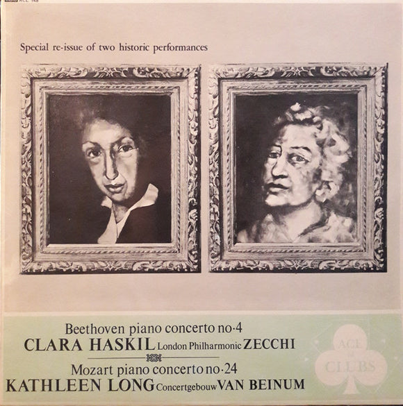 Clara Haskil, Kathleen Long - Beethoven Piano Concerto No. 4 / Mozart Piano Concerto No. 24 (LP, Mono)