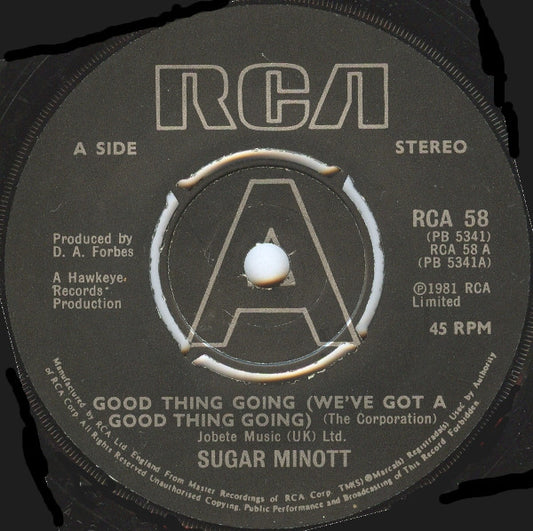 Sugar Minott / Desi Roots - Good Thing Going (We've Got A Good Thing Going) / Hung Up (7", Single)