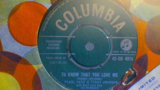 Pearl Carr - To Know That You Love Me (7")