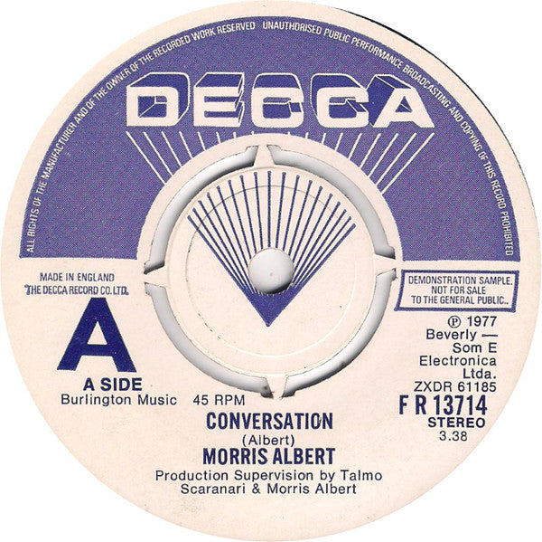 Morris Albert - Conversation (7", Promo)