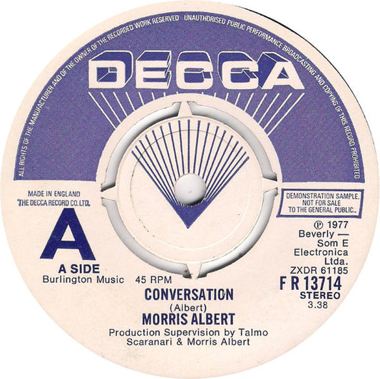 Morris Albert - Conversation (7", Promo)