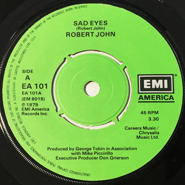 Robert John - Sad Eyes (7", Single)