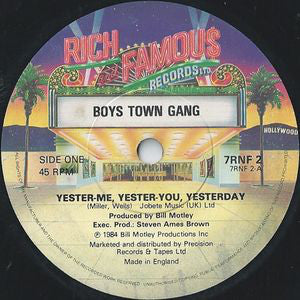 Boys Town Gang - Yester-Me, Yester-You, Yesterday (12")