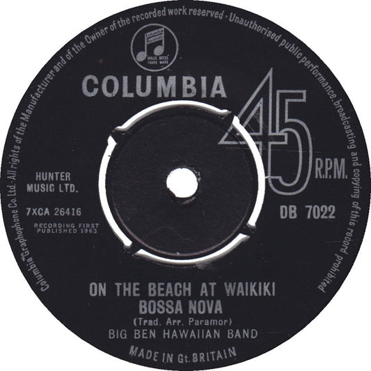 Big Ben Hawaiian Band - On The Beach At Waikiki Bossa Nova (7", Single)