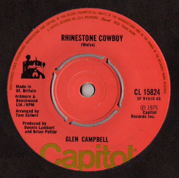 Glen Campbell - Rhinestone Cowboy (7", Single, Kno)