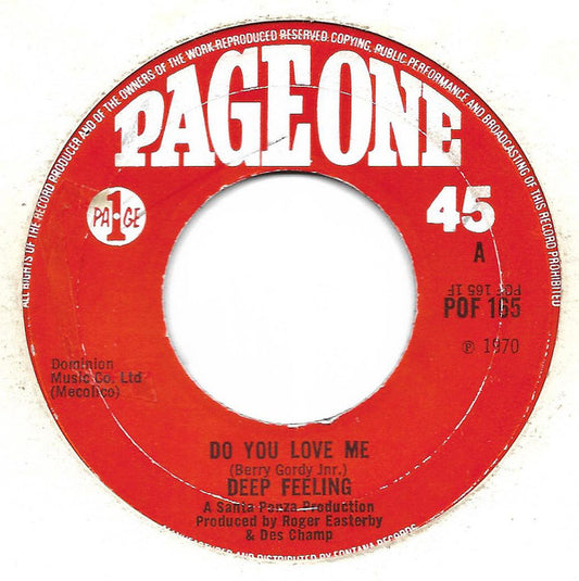 Deep Feeling - Do You Love Me (7", Single)