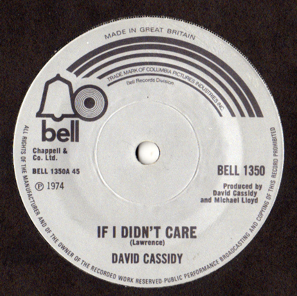 David Cassidy - If I Didn't Care (7")