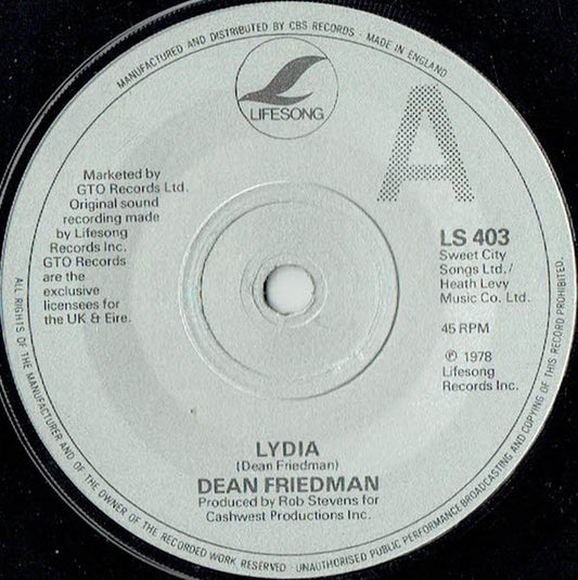 Dean Friedman - Lydia (7", Single)