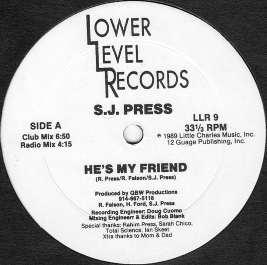 S.J. Press - He's My Friend (12")