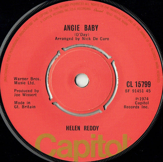 Helen Reddy - Angie Baby (7", Single)