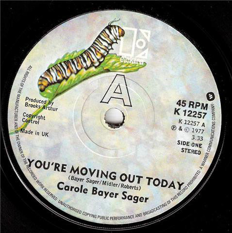 Carole Bayer Sager - You're Moving Out Today (7", Single)