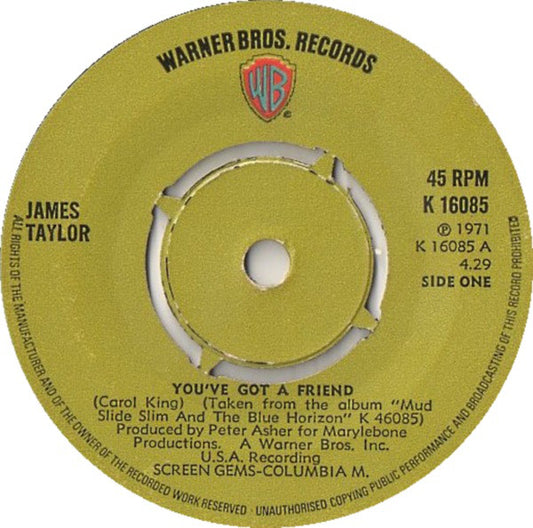 James Taylor (2) - You've Got A Friend (7", Single)