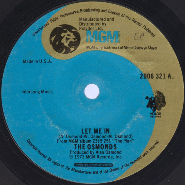 The Osmonds - Let Me In (7", Styrene)