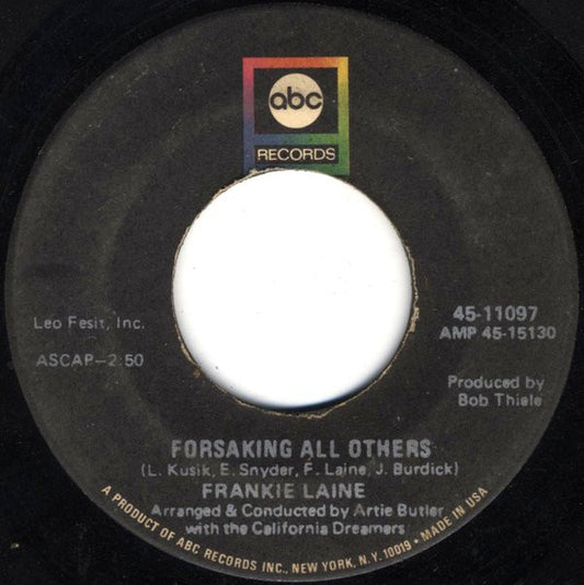 Frankie Laine - Forsaking All Others / Take Me Back (7")