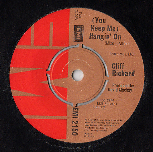 Cliff Richard - (You Keep Me) Hangin' On (7", Single)