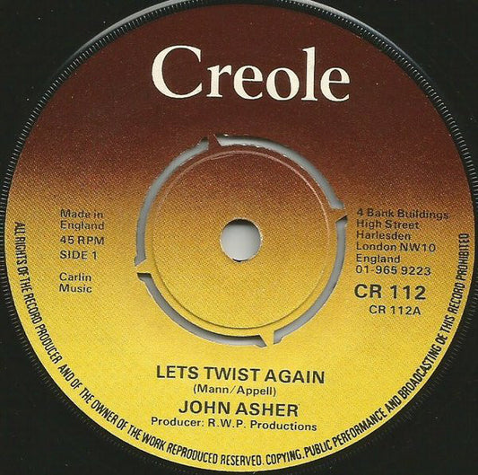 John Asher / The Ashers - Let's Twist Again / Twister (7", Single)