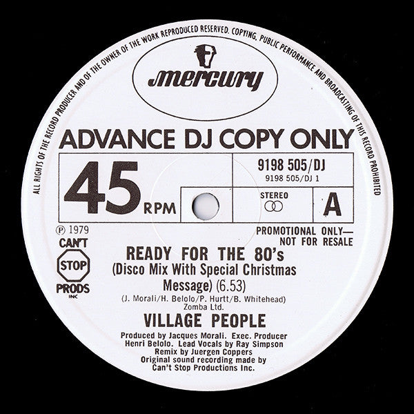 Village People - Ready For The 80's (12", Promo)