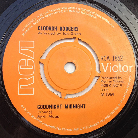 Clodagh Rodgers - Goodnight Midnight (7", Single, Kno)