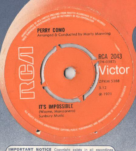 Perry Como - It's Impossible / Long Life, Lots Of Happiness (7