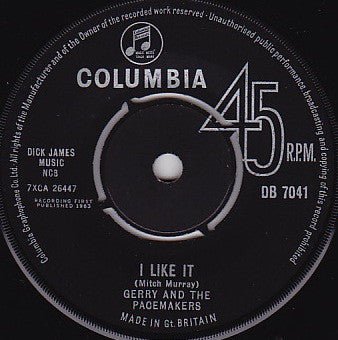 Gerry And The Pacemakers* - I Like It (7", Single)