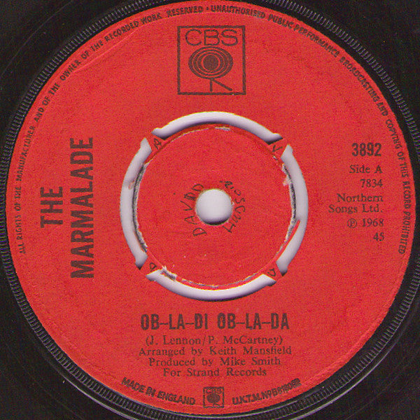 The Marmalade - Ob-La-Di Ob-La-Da (7", Single, Mono, 4-p)