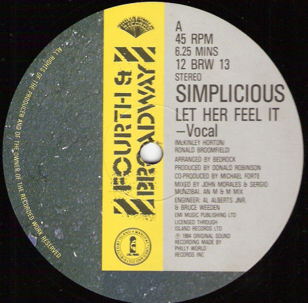 Simplicious - Let Her Feel It (12")