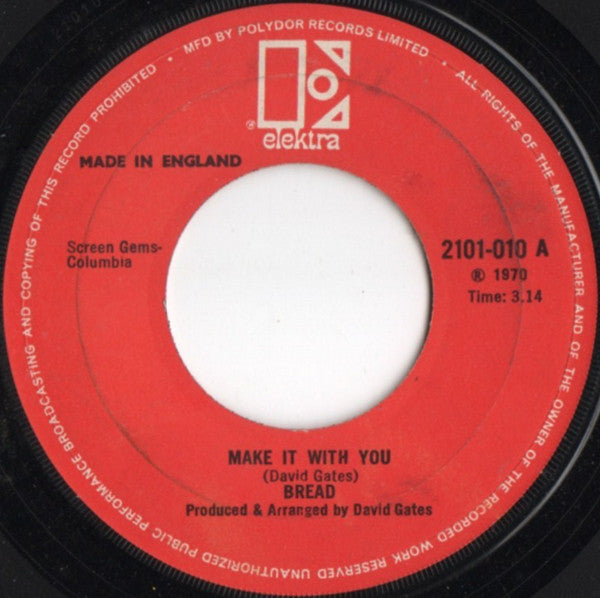 Bread - Make It With You (7", Single, Lar)