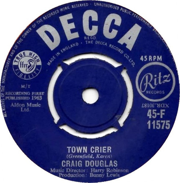 Craig Douglas (2) - Town Crier (7", Single)