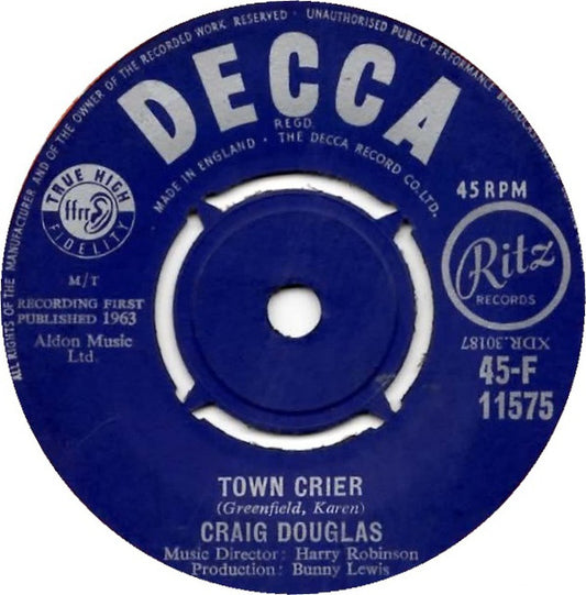 Craig Douglas (2) - Town Crier (7", Single)