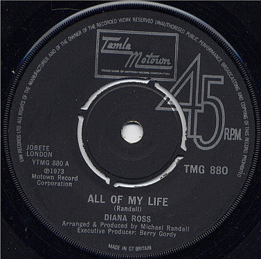 Diana Ross - All Of My Life (7", Single)